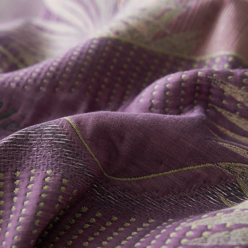 Double Layers Gauze Retro Leaf Comfy Quilt - image 15