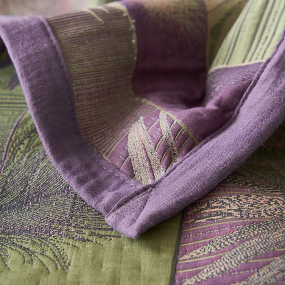 Double Layers Gauze Retro Leaf Comfy Quilt - image 17