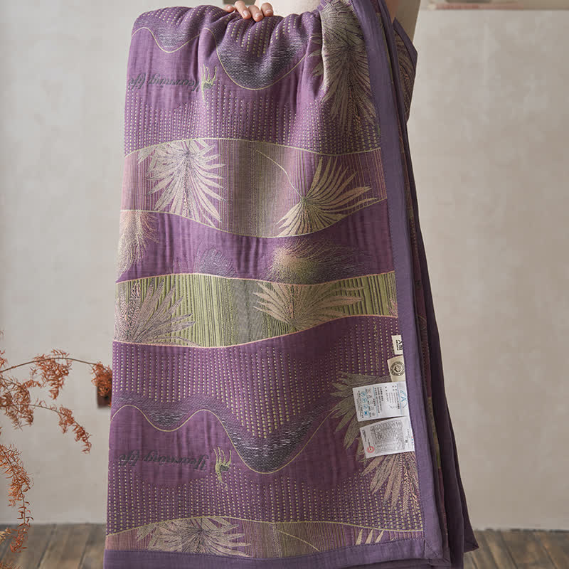 Double Layers Gauze Retro Leaf Comfy Quilt - image 13