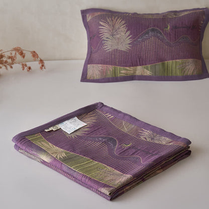 Double Layers Gauze Retro Leaf Comfy Quilt - image 18