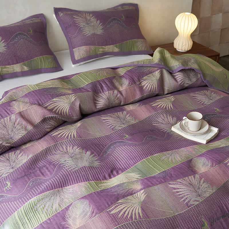 Double Layers Gauze Retro Leaf Comfy Quilt - image 10