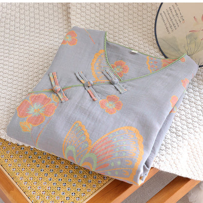 Pure Cotton Elegant Butterfly & Flower Nightdress - image 4