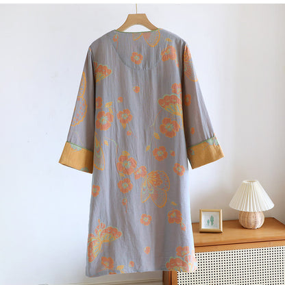 Pure Cotton Elegant Butterfly & Flower Nightdress - image 2