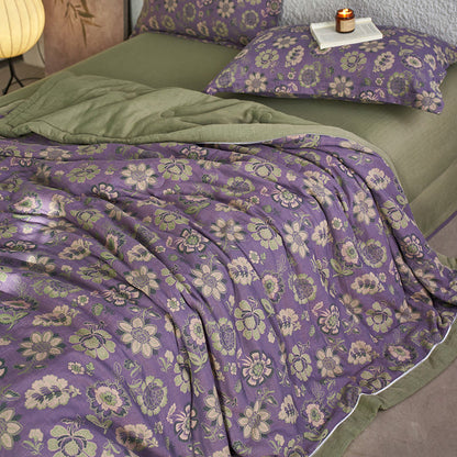 Jacquard Pure Cotton Gauze Floral Quilt - image 2