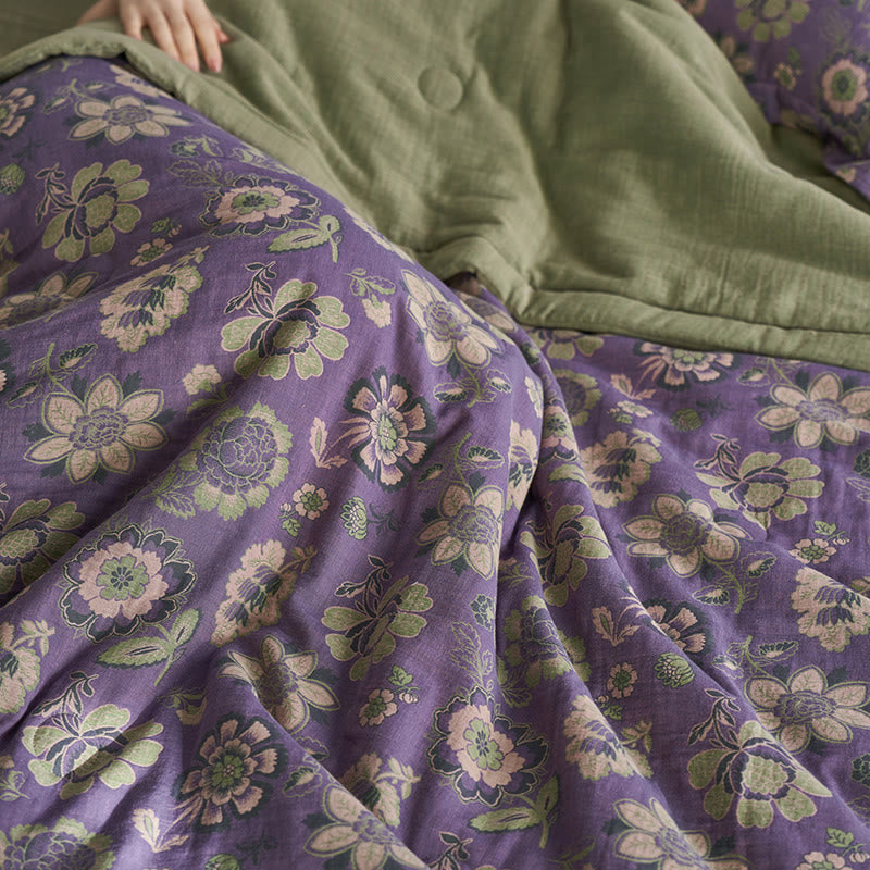 Jacquard Pure Cotton Gauze Floral Quilt - image 4