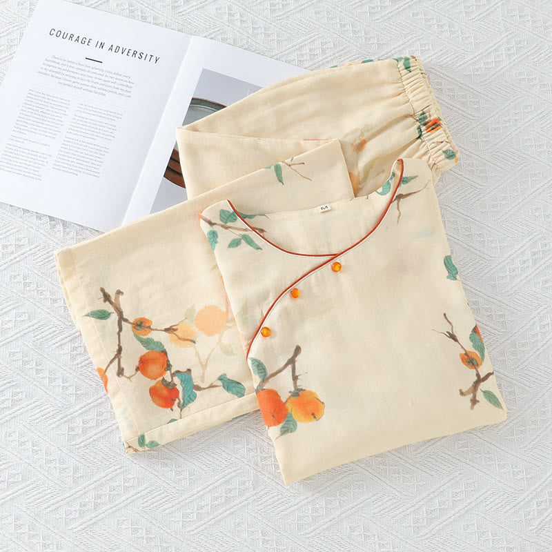 Bamboo Fiber Rural Three-quarter Sleeves Pajama - image 1