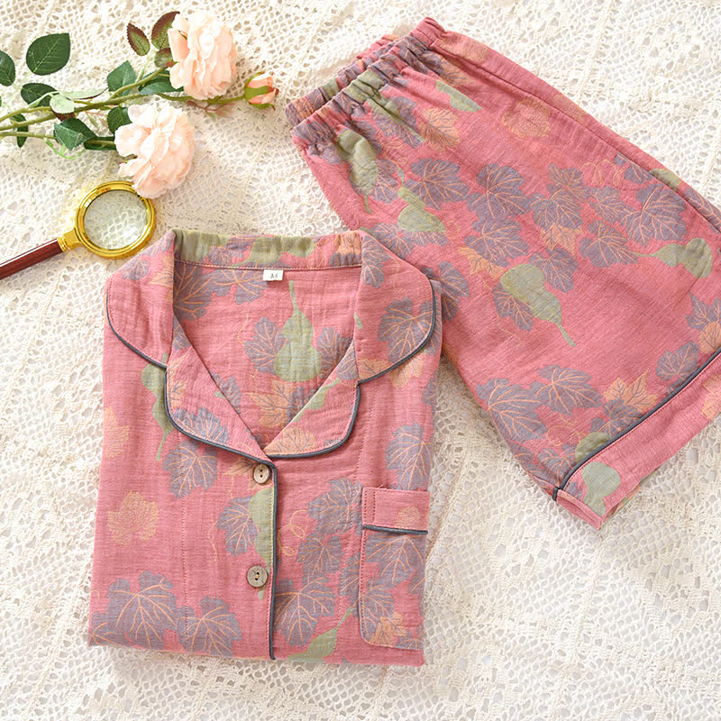 Jacquard Gourd Cotton Gauze Pajama Set - image 1