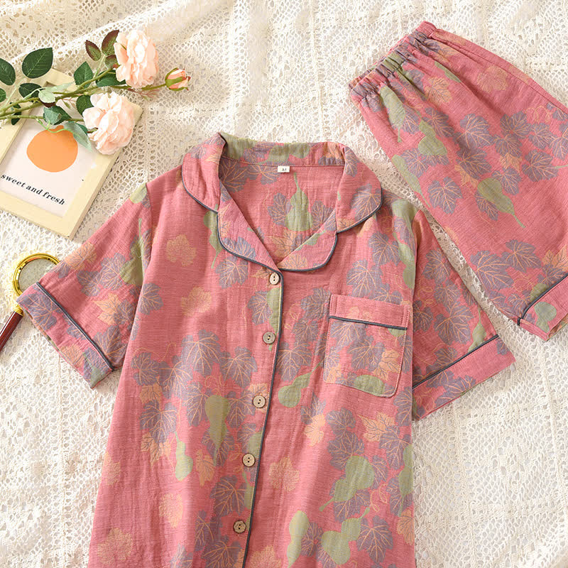 Jacquard Gourd Cotton Gauze Pajama Set - image 2