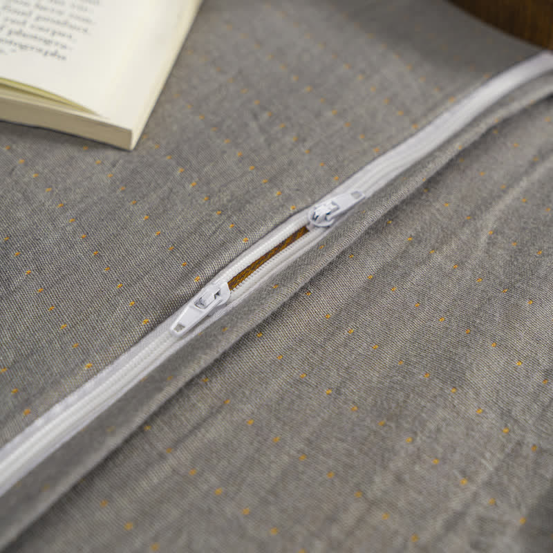 Vintage Ginkgo Leaf Cotton Gauze Bedding Set (4PCS) - image 8