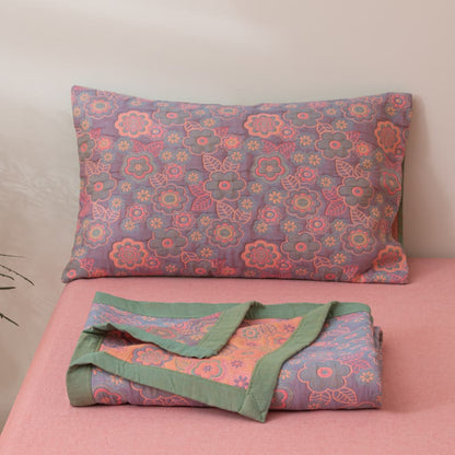 Flower Jacquard Cotton Gauze Reversible Quilt - image 4