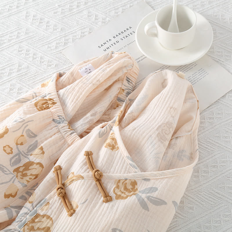 Rustic Rose Cotton Gauze Pajama Set - image 4