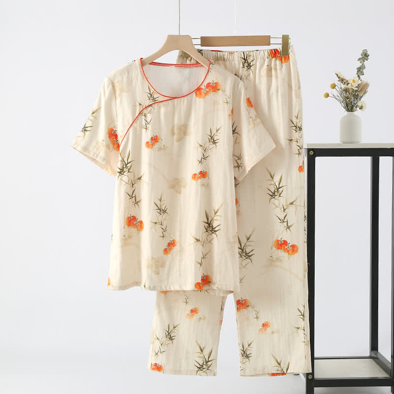 Persimmon Double Layer Gauze Nightwear Set - XL - image 0