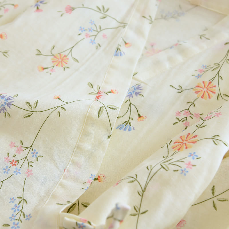 Flower Cotton Gauze Kimono Pajama Set - image 6