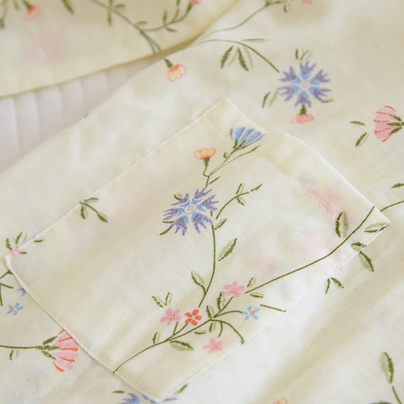 Flower Cotton Gauze Kimono Pajama Set - image 3