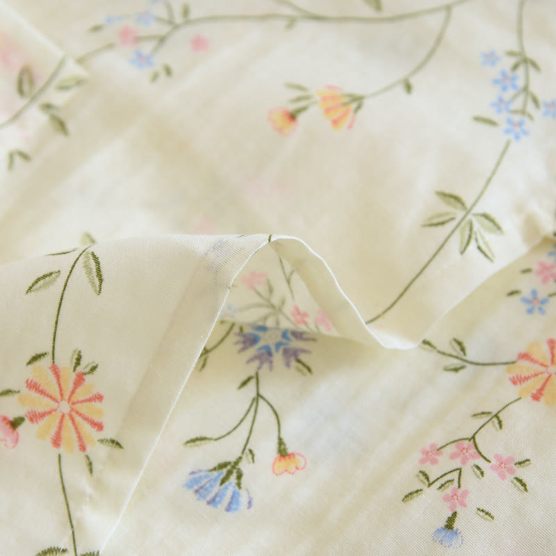 Flower Cotton Gauze Kimono Pajama Set - image 7