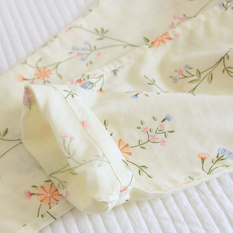 Flower Cotton Gauze Kimono Pajama Set - image 11