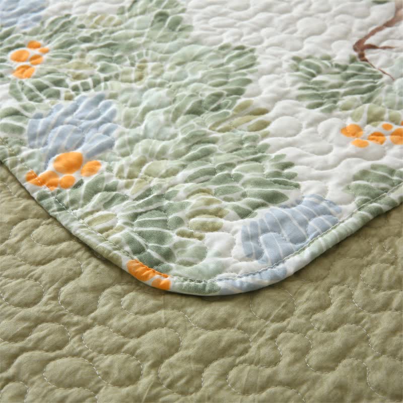 Pure Cotton Rustic Tree Quilted Bedding - image 10