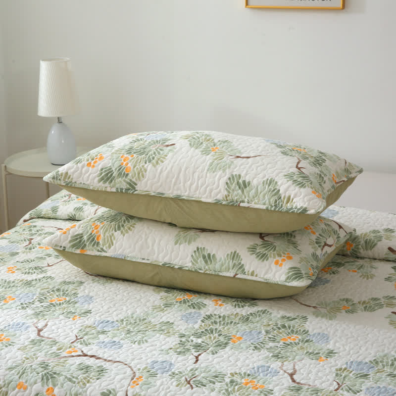 Pure Cotton Rustic Tree Quilted Bedding - 2PCS Pillowcases - 19" x 29" - image 7