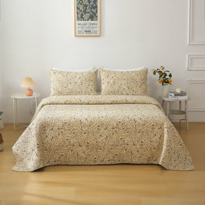 Pure Cotton Luxurious Summer Quilted Bedding - Quilt with 2pcs Pillowcases - King - image 1
