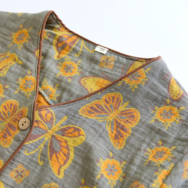 Butterfly Cotton Cropped Pants Loungewear Set - image 5