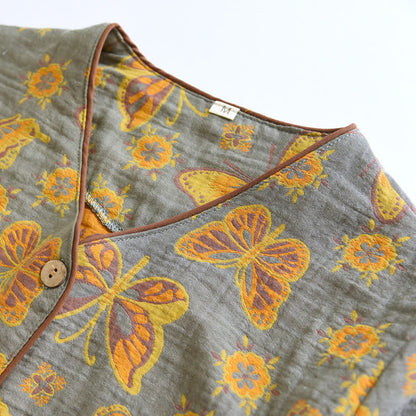 Butterfly Cotton Cropped Pants Loungewear Set - image 5