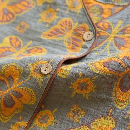 Butterfly Cotton Cropped Pants Loungewear Set - image 6