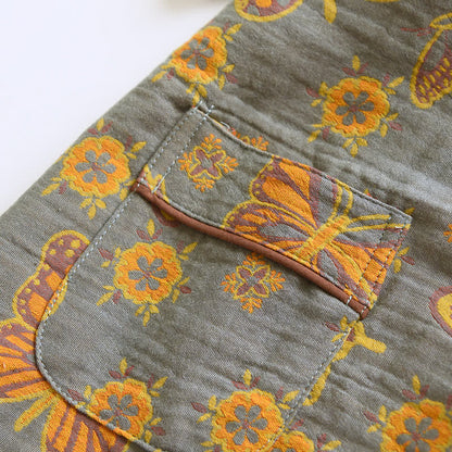 Butterfly Cotton Cropped Pants Loungewear Set - image 7