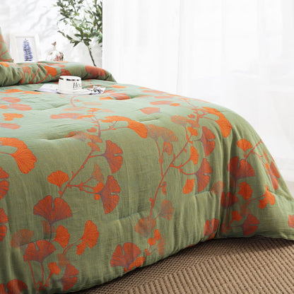 Rustic Ginkgo Leaf Cotton Gauze Bedding  - image 2