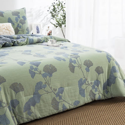 Rustic Ginkgo Leaf Cotton Gauze Bedding  - image 8