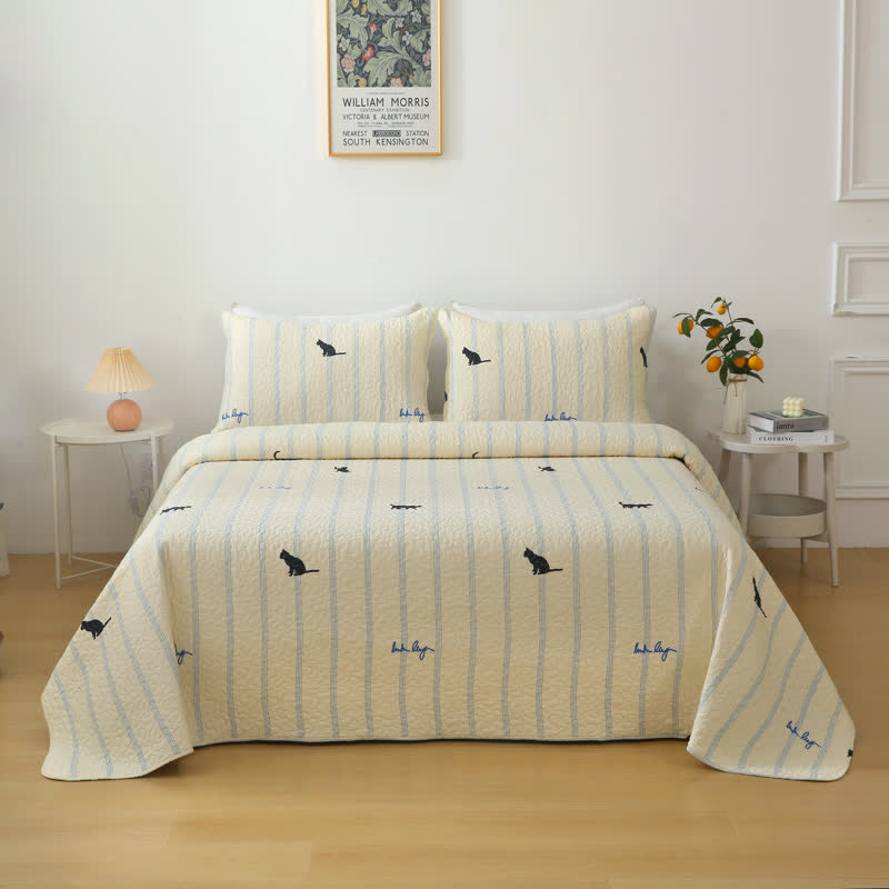 Pure Cotton Black Cat Soft Reversible Quilt - image 1