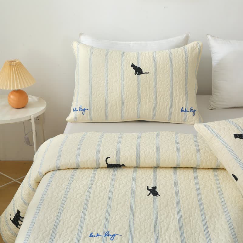 Pure Cotton Black Cat Soft Reversible Quilt - image 5