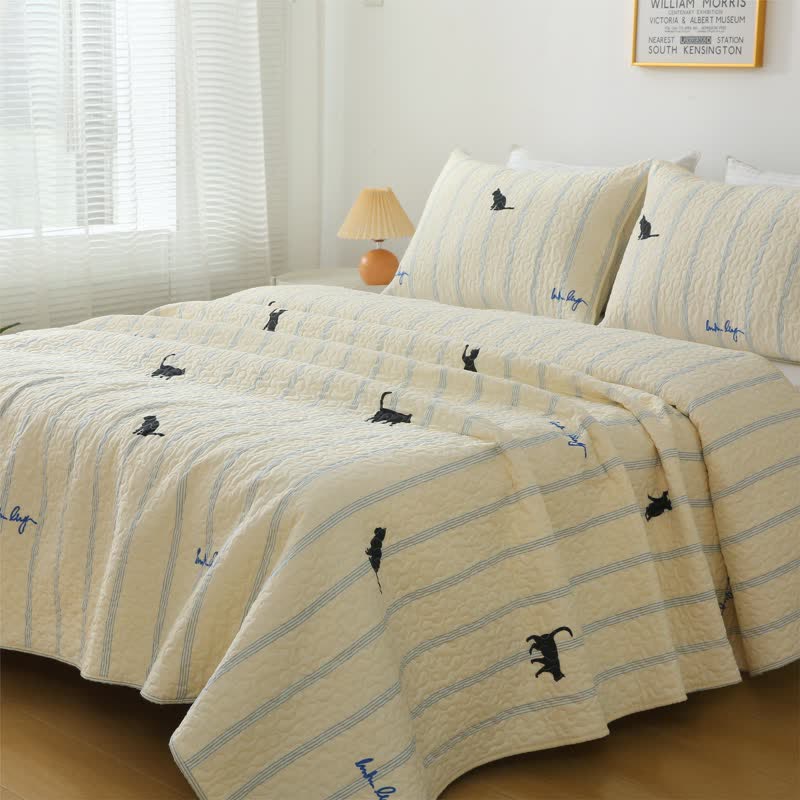 Pure Cotton Black Cat Soft Reversible Quilt - image 4