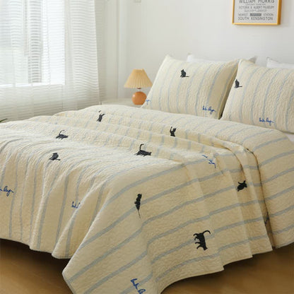 Pure Cotton Black Cat Soft Reversible Quilt - image 4