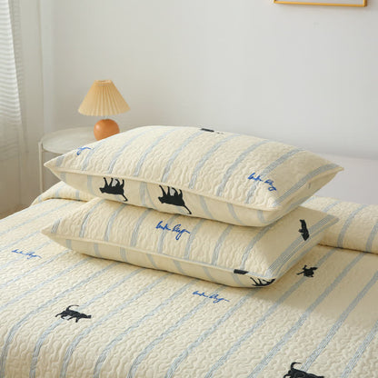 Pure Cotton Black Cat Soft Reversible Quilt - 2pcs Pillowcases - 19" x 29" - image 7