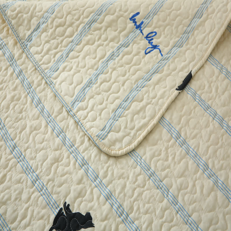 Pure Cotton Black Cat Soft Reversible Quilt - image 10