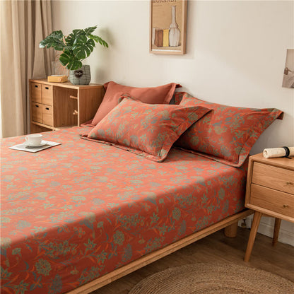 Vintage Floral Cotton Gauze Soft Fitted Sheet - image 1