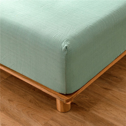 Solid Color Cotton Gauze Fitted Sheet - image 5