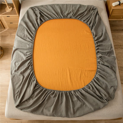 Solid Color Cotton Gauze Fitted Sheet - image 12