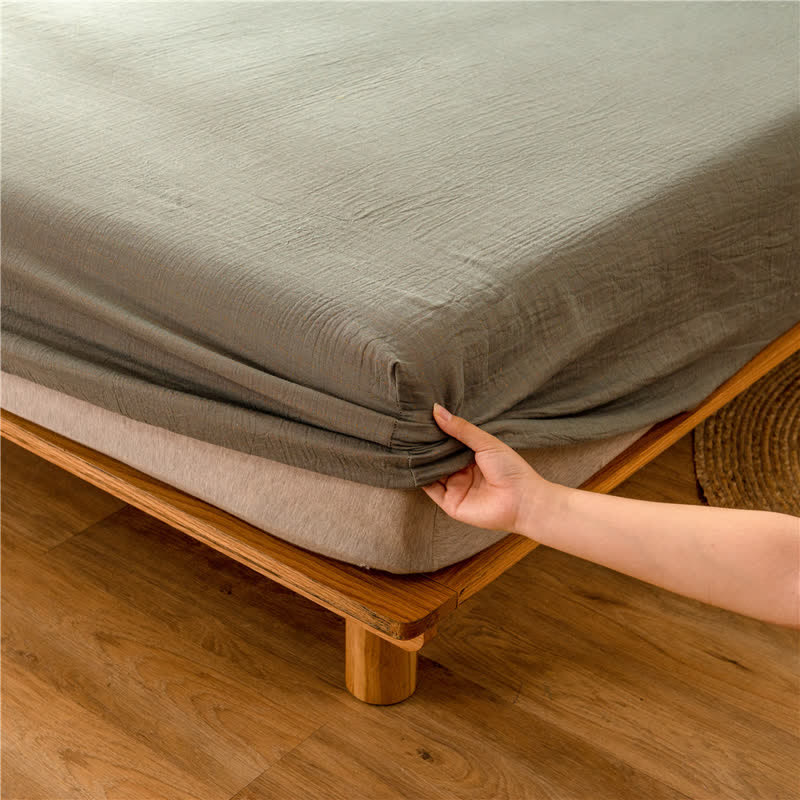 Solid Color Cotton Gauze Fitted Sheet - image 13