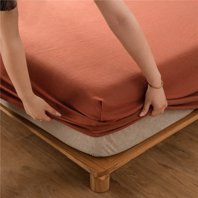 Solid Color Cotton Gauze Fitted Sheet - image 20