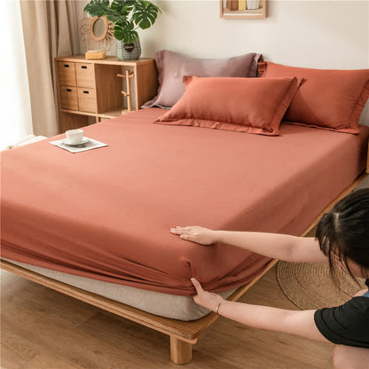 Solid Color Cotton Gauze Fitted Sheet - image 16