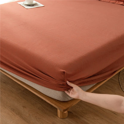 Solid Color Cotton Gauze Fitted Sheet - image 19
