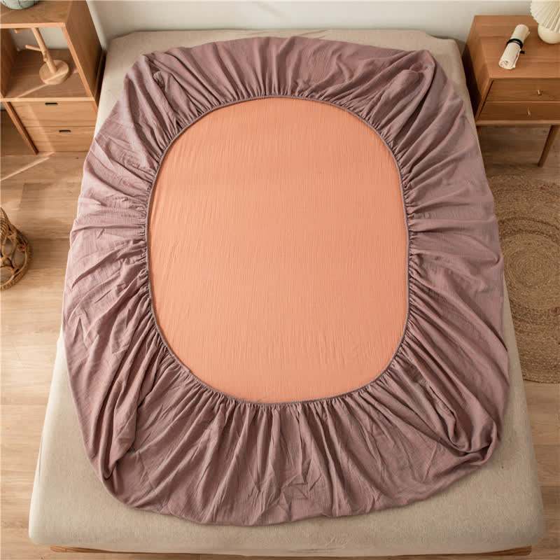 Solid Color Cotton Gauze Fitted Sheet - image 23