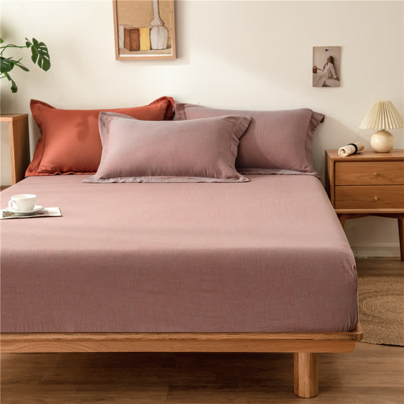 Solid Color Cotton Gauze Fitted Sheet - image 22