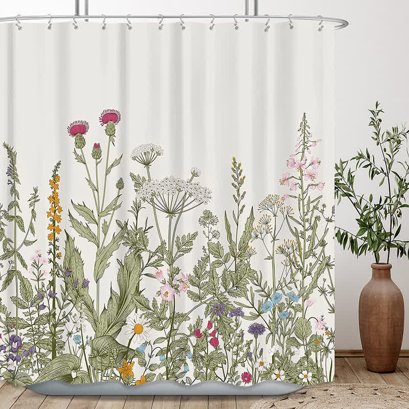 Pastoral Style Plants Waterproof Shower Curtain - image 1