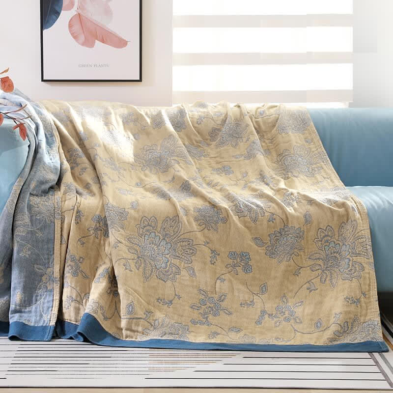 Lightweight Flower Print Cotton Reversible Quilt - image 4