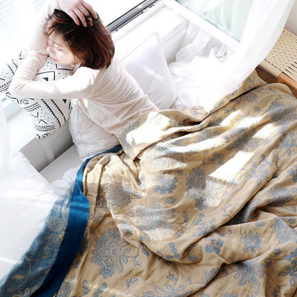 Lightweight Flower Print Cotton Reversible Quilt - image 2