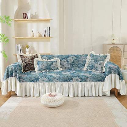 Art Print Daisy Ruffled Sofa Cover - image 1