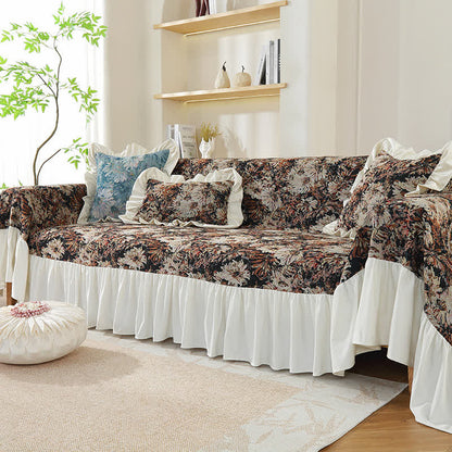 Art Print Daisy Ruffled Sofa Cover - image 7