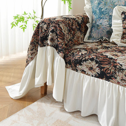 Art Print Daisy Ruffled Sofa Cover - image 12